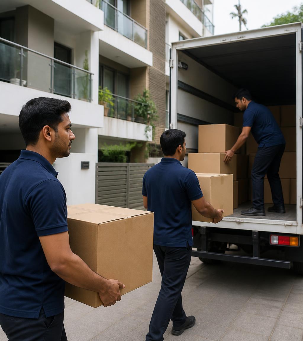Bihar Packers Movers team loading packed boxes into a moving truck in Patna